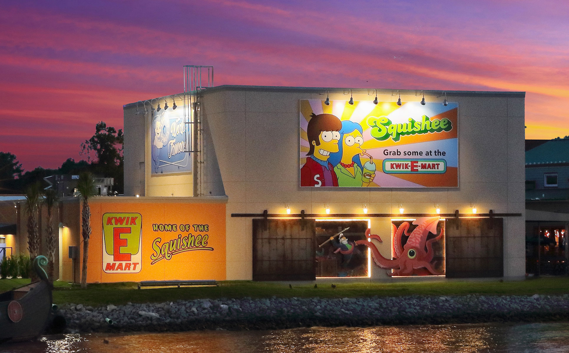 the simpsons in 4d back exterior squishee billboard