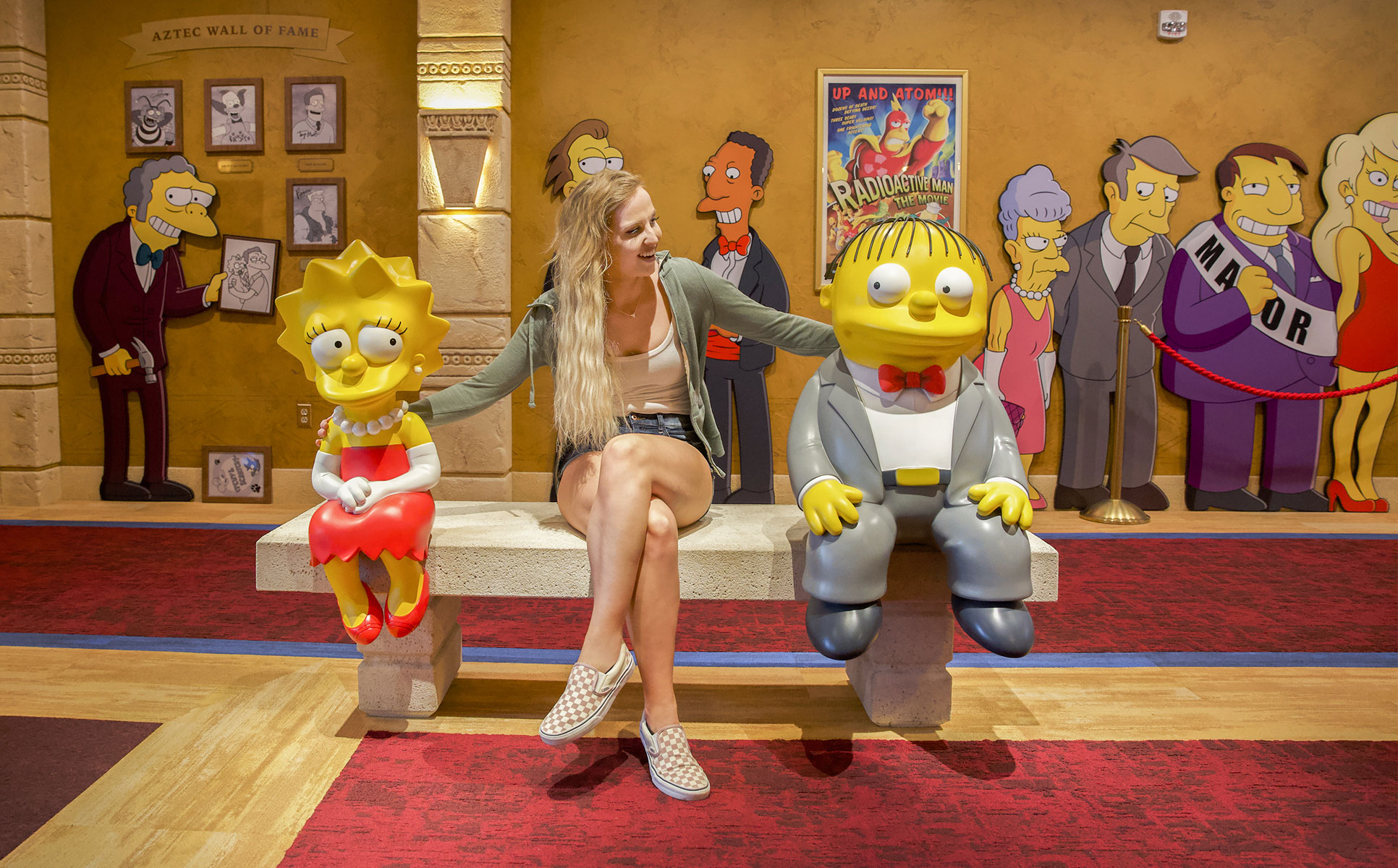 the simpsons in 4d aztec theater interior lisa and ralph 3d sculpts